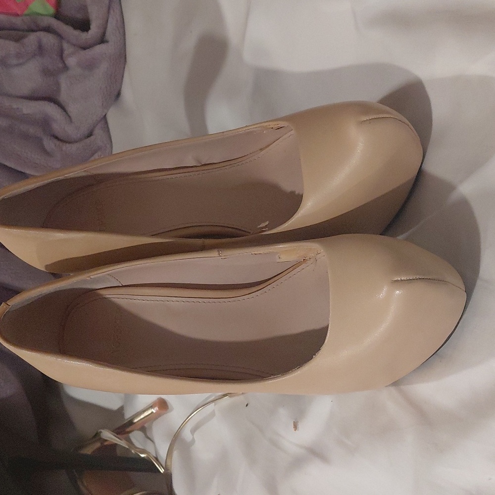 Nude Platform High Heel Pumps - Women's Fashion Heels